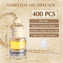 Zubebe 400 Pcs Hanging Car Air Freshener Diffuser Bottles Empty Bulk 8ml Clear Glass Essential Diffuser Oil Pendant Bottle Refillable Automotive Aromatherapy Fragrance Perfume Containers, Cylindrical