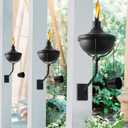 Wall Mounted Citronella Torches Set of 6, 24 oz Garden Torches for Outside, Refillable Flame Light Torch, Outdoor Metal Torch for Yard, Patio, Deck, Garden, Party, Landscape