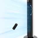 LEVOIT Smart 42 inch Tower Fan for Bedroom, DC motor, Oscillating with Quiet 26ft/s Velocity, 25dB Bladeless Floor Fan for Home Space, 12 Speeds, 4 Modes, 24H Timer with APP, Works with Alexa, Remoter (White)