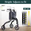 3 Wheel Walkers for Seniors, Lightweight Rollator Walkers Foldable for Elderly with Cane Hold and Cup Hold, Height Adjustable Aluminum Three Wheel Rolling Walker Mobility Aid, Black