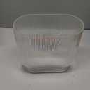 Ribbed Vase, Fluted Glass Vase for Flowers, Clear Flower Vases for Tulips, Modern Vases for Living Room, Dining Table, Office, Bedroom, Mantle, Shelf, Wedding, 7 Inch