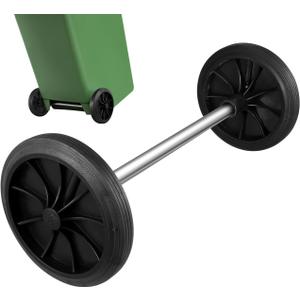 Angoily Trash Can Wheels Replacement, Garbage Can Wheels Replacement Set, Hollow Shaft 2 Rubber Wheels Pulley Wheel, Trash Bin Wheels Replacement