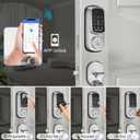 Keyless Entry Door Lock Deadbolt with Handle Set, Smart Front Door Lock Set, Keyless Entry Keypad Deadbolt, Electronic Keypad Deadbolt Lock with Alexa (Silver)