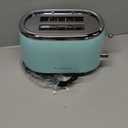 Mueller Retro Toaster 2 Slice with 7 Browning Levels and 3 Functions: Reheat, Defrost & Cancel, Stainless Steel Features, Removable Crumb Tray, Under Base Cord Storage, Turquoise (2 Slice, Turquoise)