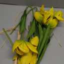 Artificial Tulips Flowers – 24" Long Stem Faux Tulips, 7PCS Real Touch Fake Yellow Tulip for Vase, Farmhouse, Kitchen, Spring & Wedding Home Decor