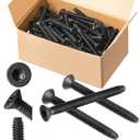 Blulu 100 Pcs 1/4-20 x 2-1/2" Self-Tapping Trailer Deck Screws Flat Head Trailer Deck Screws, Star Drive T-30, Black Floorboard Thread Cutting Screw Fasteners for Wood to Metal