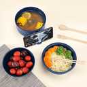 Microwave Ramen Cooker,Ramen Bowl Set,Microwave Noodle Bowl With Chopsticks and Spoon, College Dorm Room Essentials for Girls for Boys, Apartment Essentials, BPA-Free (Deep Blue)
