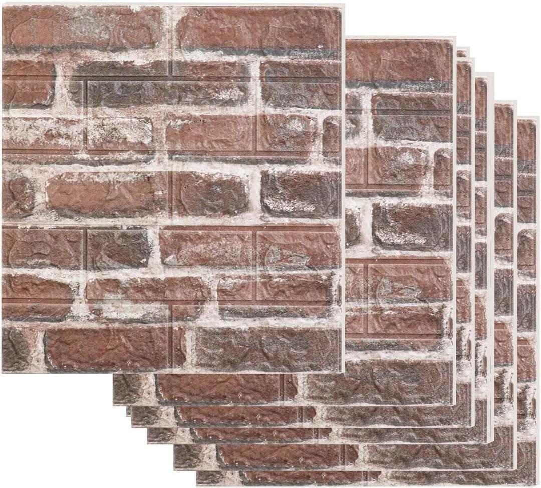 40PCS 3D Wall Panels Peel and Stick Faux Brick Wall Panels Self-Adhesive 3D Brick Wallpaper Foam Stone Wall Panel for Bedroom, Kitchen, Home Decor