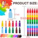 24 Stackable Crayons, Buildable DIY Crayons for Classroom & Office, Rainbow Colors