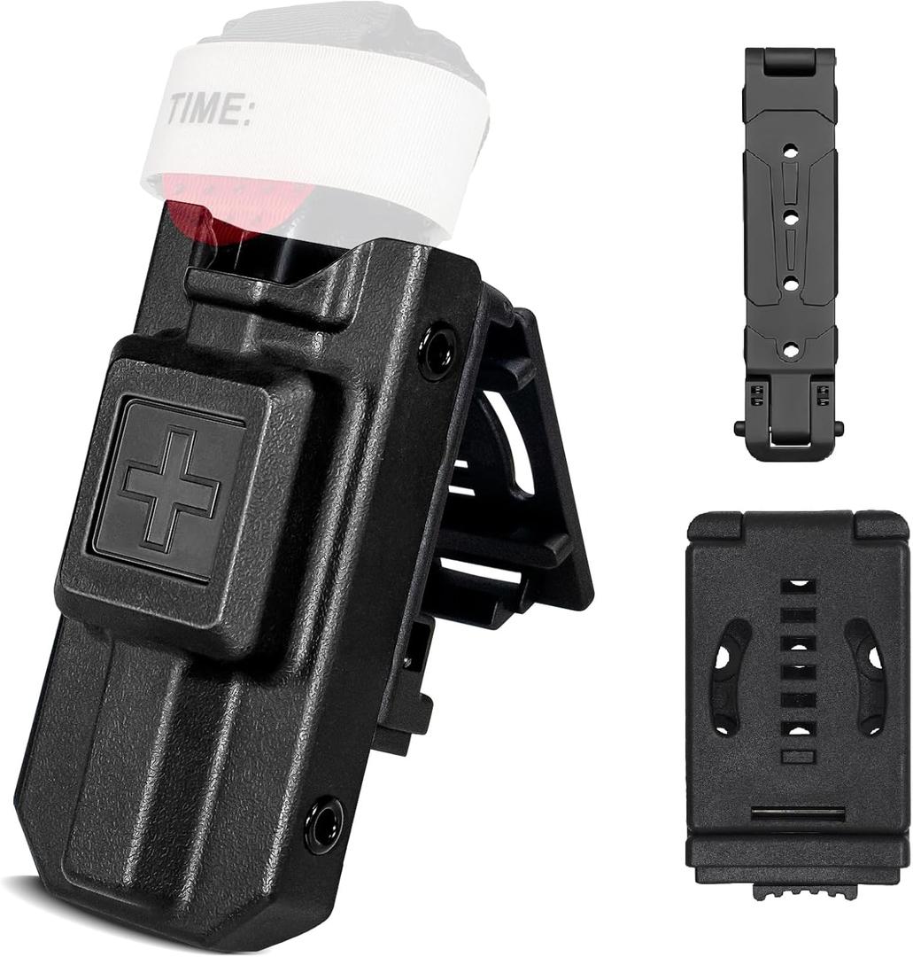 Tourniquet Holder, Molle Tourniquet Holder for Gen 7 C-A-T Tourniquet or Older, Tourniquet Holster with Molle Strap and Upgraded Tactical Clip for Duty Belt, Police Gear