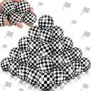 Soulchen 24 Pcs Race Cars Party Favors 1.97'' Stress Balls Black and White Checkered Sensory Fidget Toys Gifts for Kids Squeeze Anxiety Fidget Sensory Balls Birthday Party Favors Supplies