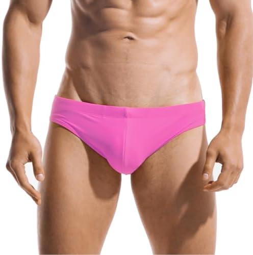 AIMPACT Mens Vintage Swim Briefs Sexy Bikini Swimwear Quick Dry Retro Swimsuit with Drawstring, L