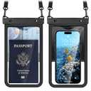 PEORSEFI [Up to 8.5" Waterproof Phone Pouch - 2 Pack Waterproof Phone Case for iPhone 16 15 14 Pro Max Galaxy S25 S24 Ultra, IPX8 Dry Bag with Lanyard for Beach Travel Essentials