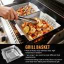 2 Pack Vegetables Grill Baskets for Veggies,Grill Basket for Outdoor Grill,Stainless Steel Grill Basket,Grilling Accessories for & Smokers,14"x12.5",white