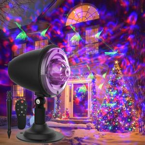 Christmas Projector Lights Outdoor,Weatherproof Holiday Projector Lights with Remote & Timer,Water Wave Ocean Effect Night Light,Halloween Christmas Spotlight Decorations for Party Yard Garden