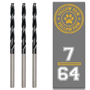 7/64 Inch Drill Bit (3 Pack) Industrial Grade M35 Cobalt Titanium Aluminum Nitrite - 7/64" Diameter & Total Length of 2-5/8" with Working Length of 1-1/2" Easily Drill Into Metal, Steel, & Aluminum