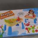 Beach Sand's Toys Set with Activity Table with Storage Compartment and Lid 10 Pieces