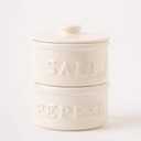 Mud Pie Salt & Pepper Cellar, Off-White, 6" X 3.5" dia