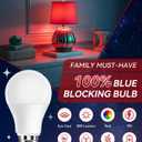 Neporal 625nm Red Light Bulbs for Sleep 9W, 100% Blue Light Blocking Red Night Light, Sleep Light Bulb for Melatonin Promoting, A19 60W Equivalent Dim Light Bulbs for Bedroom, Baby Nursery,4 Packs