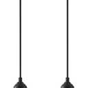7in Dome Black Farmhouse Barn Pendant Light with Brass Interior, 2 Pack Outdoor Porch Hanging Lamp Small Industrial Barn Style Pendant Lighting for Bedroom Kitchen Hallway, Height Adjustable