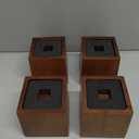 Bed Risers Heavy Duty, 4"H(Inner 3" H), 1" Raised Edge, Loading 2500 lbs, for King Queen Twin Full Bed Frame, 4 Pack Wooden Furniture Legs Risers for Couch Desk Table TV Cabinet, Retro Brown