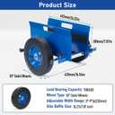 lukar Panel Dolly Heavy Duty 1100LBS Capacity, Adjustable Panel Dolly Cart with 10" Solid Rubber Wheels, Drywall Mover Cart for Wood Panels, Doors and Drywall Sheet Blue