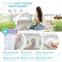 Regalo My Play Baby Portable Bassinet with UPF 50+ Canopy & Mosquito Net, Foldable Travel Bassinet & Playpen, Lightweight Indoor Outdoor Baby Lounger, Mesh Sides, Toys & Padded Base, Newborn to 15 lbs