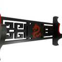 Shadow Cutlery Sword Wall Mount Katana Display Wood Red Felt , Black Display Red Imperial Dragon (Single Stand)