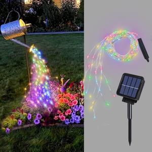 ZNYCYE Solar Waterfall Fairy Bunch Lights Outdoor Waterproof 200LEDs 8 Modes Watering Can Light, Multi-Colored Solar Powered String Lights Firefly Vine Christmas Tree Garden Decorations Gifts for Mom