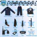 Wizland 6Pcs Police Costume for GirlsKid Cop Uniform Outfit, Halloween Career Day Dress Up Costume with Complete accessories 6-8Y