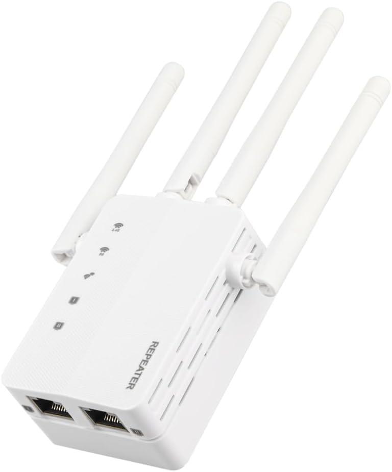 WiFi Extender Signal Booster, 2.4G/5.8G Dual Band WiFi Repeater Covers Up to 10k Sq.ft & 50 Devices, Wireless WiFi Range Extender with Ethernet Port Boost Internet Signal for Home (WD-R1206U)