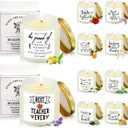 Lounsweer 10 Pcs Teacher Appreciation Gift Candles Bulk 3.5 oz Teacher Team Coworker Candles Inspirational Scented Jar Office Thank You Gift Women Men Retirement, 10 Scents(Simple,Fresh)