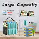 VLM Lunch Box for Women, Insulated Lunch Bag Women with Adjustable Shoulder Strap, Cute Lunch Tote Bag for Work,Picnic,Camping (Medium, Orange-White Pattern)