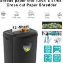 Woolsche 12-Sheet Cross Cut Paper Shredder with Large 5.55-Gallon Basket - P-4 Security, 3-Mode Shred for Cards/CDs/Staples/Clips - Jam Proof System for Office (ETL Certified)