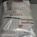 TWODRAPES Beige White Pinch Pleated Linen Curtains 63 Inch Length 2 Panels for Dining Room Kitchen Bedroom Semi Sheer Pleat Drapes with Hooks Rings Light Filtering Short Window Curtain Cabinet 40x63