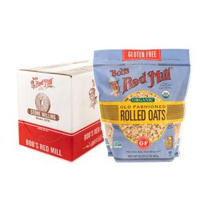 Bob's Red Mill Gluten Free Organic Old Fashioned Rolled Oats, 32oz (Pack of 4) - Non GMO, Whole Grain, Vegan, Kosher (BBD: 01/17/2027)