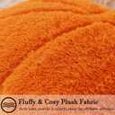 Orange Pumpkin Fall Pillow Covers 20"x20" Set of 2, Embroidered Faux Fur Decorative Throw Pillow Covers for Couch Soft Fluffy Plush Cushion Cases for Farmhouse Halloween Home Decor