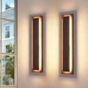 Long Outdoor LED Wall Lights, Modern Exterior Garage Wall Light,Brown Outdoor Wall Sconce,Waterproof Outside Light Fixtures for House,Patio,Front Porch,2 Packs,24W,3000K Warm White, 23.6IN-2 PCS