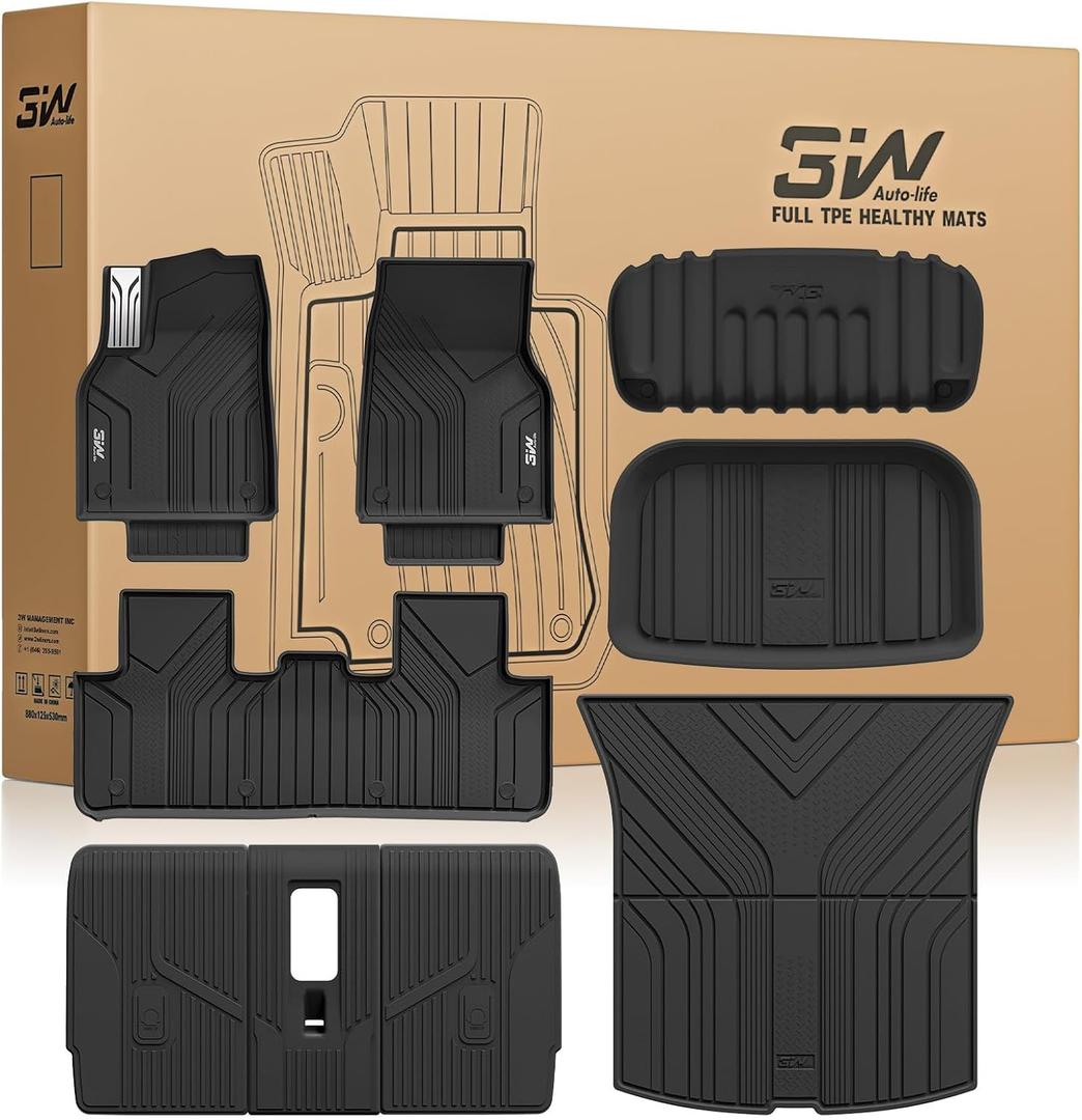3W Floor Mats for Tesla Model Y Juniper 2025 2026 2027 Only for Standard