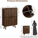 3imothrix Fluted Shoe Cabinet for Entryway with 2 Flip Drawers, Walnut