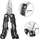 14-In-1 Multitool with Safety Locking, Professional Stainless Steel Multitool Pliers Pocket Knife, Bottle Opener, Screwdriver with Nylon Sheath Apply to Survival,Camping, Hunting and Hiking 1 Pcs