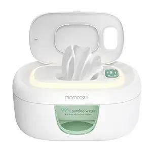 Momcozy Baby Wipe Warmer, Innovative Spring Design, Large Capacity Wipes Dispenser for 6080pcs, Fast & Even Heating, 4 Modes of Temperature Heating Control, Diaper Wipe Warmer with Night Light, Blue