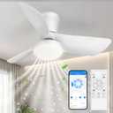 Ceiling Fans Lights with APP & Remote Control: 30 Inch Low Profile Ceiling Fans with Lights Reversible Small Flush Mount Ceiling Fan 3 Colors Quiet 6 Speeds Ceiling Fan for Bedroom Livingroom Kitchen 