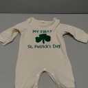 Amnnchya My First St Patricks Day Baby Girl Boy Outfit Cute Clover Jumpsuit Irish Romper Newborn Fall Winter Spring Clothes, 0-3 Months