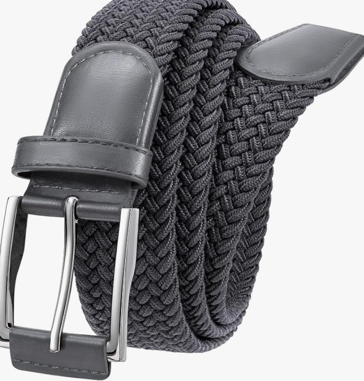 XZQTIVE Braided Stretch Belt Mens Gift Elastic Woven Belt for Golf Casual Pants Shirts Jeans