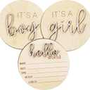 Gender Reveal Wooden Sign Wooden 3D Gender Reveal Signs for Baby Birth Personalized Newborn Announcement Sign for Hospital Wood Newborn Welcome Board Baby Announcement Plaque Decor