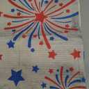 Chlophy 4th of July Table Runner with Embroidered Stars Memorial Day Patriotic Dcor Independence Day Americana Table Runner Kitchen Dining Table Decoration (13"x72")