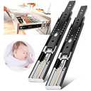 2 Pairs Soft Close Drawer Slides Full Extension Side Mount 12" x 1 3/4" inch Ball Bearing Metal Rails Track Guide Glides Runner Heavy Duty 100 Pound