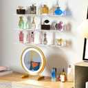 Haploon 30 Pcs Small Acrylic Floating Shelves Bulk for Wall 4 Inch Wall Mounted Shelves Invisible, L-Shaped Clear Acrylic Shelf for Bedroom, Bathroom, Living Room, Office