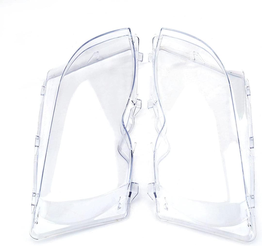 Car Headlight Lenses, 2pcs Car Left & Right Headlight Clear Lens Cover for 3 Series E46 01-05 Facelift 63126924043 63126924044